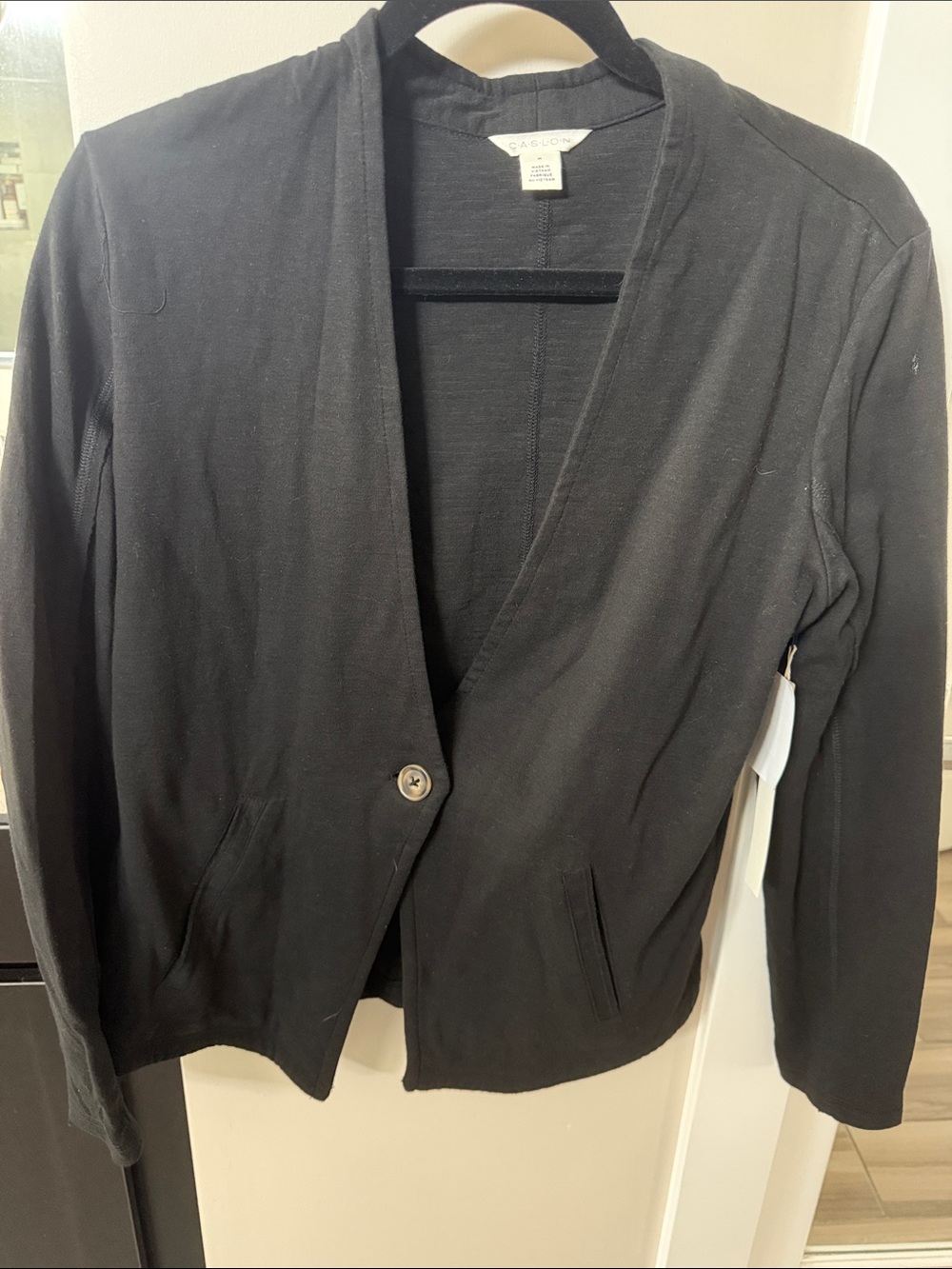 Caslon Black Single-Button Open-Front Blazer